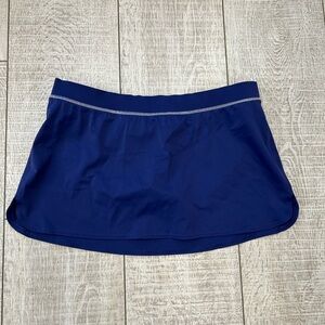 Lands' End Blue Skater Mini Skirt High-Low